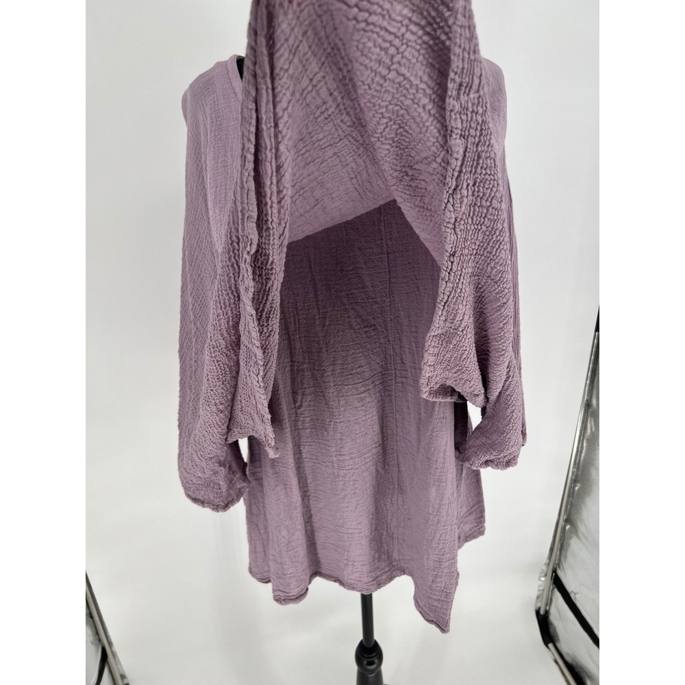 OH MY GAUZE! 2 Top Lavender Purple Cotton Crinkle Layered Lagenlook Tunic L/XL - Picture 4 of 12